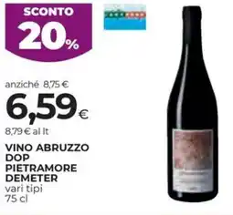 Coop Vino abruzzo dop pietramore DEMETER offerta