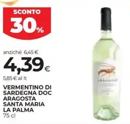 Coop Vermentino di sardegna doc aragosta santa maria LA PALMA offerta