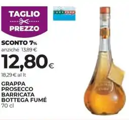 Coop Grappa prosecco barricata BOTTEGA FUMÉ offerta