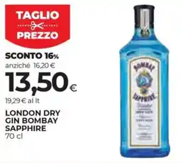 Coop London dry gin BOMBAY SAPPHIRE offerta