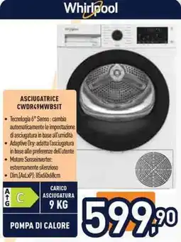 Unieuro Whirlpool ASCIUGATRICE CWDR49MWBSIT offerta
