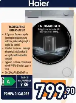 Unieuro Haier ASCIUGATRICE HD90A367U1IT offerta