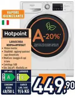Unieuro Hotpoint LAVASCIUGA NDB964489WDAIT offerta