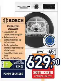 Unieuro BOSCH ASCIUGATRICE WQG233D0II offerta