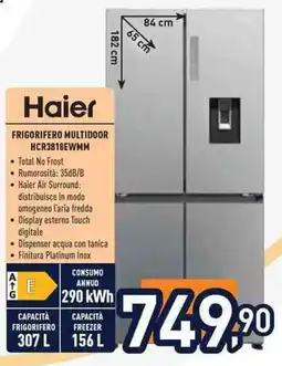 Unieuro Haier FRIGORIFERO MULTIDOOR HCR3818EWMM offerta