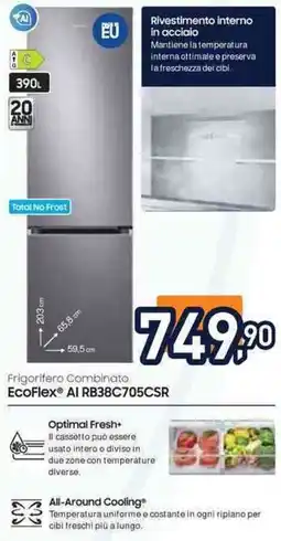 Unieuro SAMSUNG Frigorifero Combinato EcoFlex Al RB38C705CSR offerta