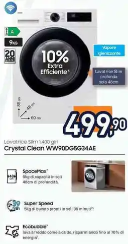 Unieuro SAMSUNG Crystal Clean WW90DG5G34AE offerta