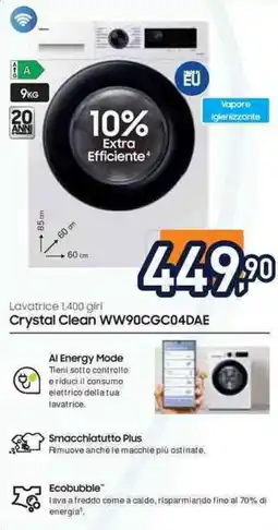 Unieuro SAMSUNG Crystal Clean WW90CGC04DAE offerta
