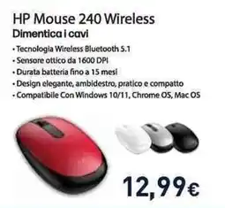 Unieuro HP Mouse 240 Wireless offerta
