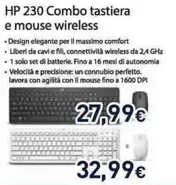 Unieuro HP 230 Combo tastiera e mouse wireless offerta