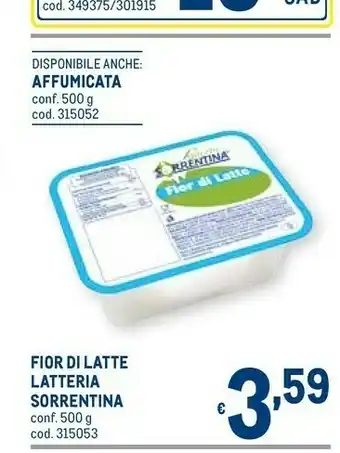 Metro Latteria sorrentina fior di latte offerta
