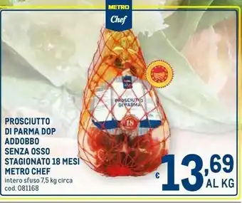 Metro Prosciutto di parma dop addobbo senza osso stagionato 18 mesi offerta
