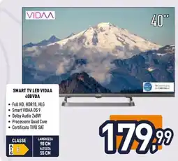 Unieuro ioplee SMART TV LED VIDAA 40BVDA offerta