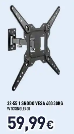 Unieuro Supporti tv 32-55 1 SNODO VESA 400 30KG WTCSINGLE400 offerta