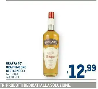 Bertagnolli grappa 40 grappino oro
