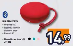 Unieuro ioplee MINI SPEAKER 5W offerta