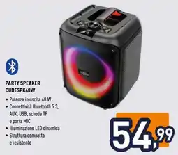 Unieuro ioplee PARTY SPEAKER CUBESPK40W offerta