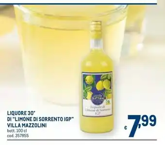 Metro Liquore 30 di limone di ssorrento igp villa mazzolini offerta