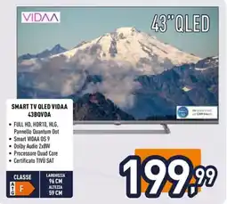 Unieuro ioplee SMART TV QLED VIDAA 43BQVDA offerta