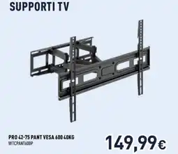 Unieuro Supporti tv PRO 42-75 PANT VESA 600 40KG WTCPANT600P offerta
