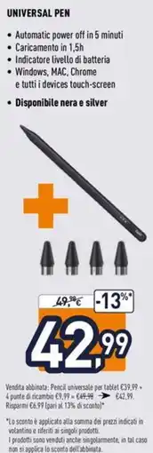 Unieuro Universal pen offerta
