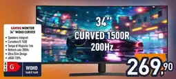 Unieuro ioplee GAMING MONITOR 34" WQHD CURVED offerta