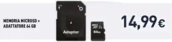 Ioplee memoria microsd + adattatore 64 GB