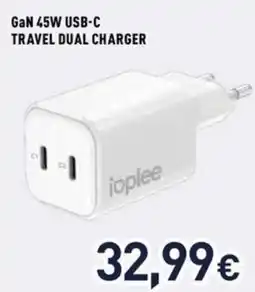 Unieuro Ioplee gan 45W usb-c travel dual charger offerta