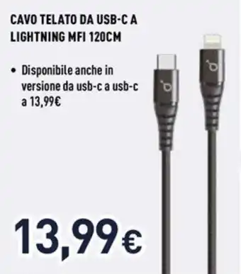 Unieuro Ioplee cavo telato da usb-c a lightning mfi 120cm offerta