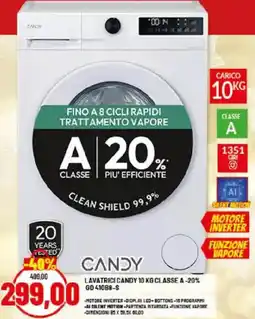 Risparmio Casa LAVATRICI CANDY 10 KG CLASSE A -20% GD 41088-S offerta