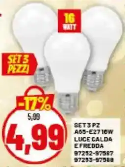 Risparmio Casa SET3PZ A55-E2716W LUCE CALDA EFREDDA offerta