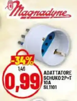 Risparmio Casa Magnadyne ADATTATORE SCHUKO 2P+T 104 SL1101 offerta