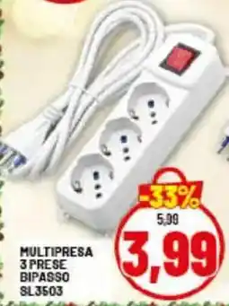 Risparmio Casa MULTIPRESA 3 PRESE BIPASSO SL3503 offerta