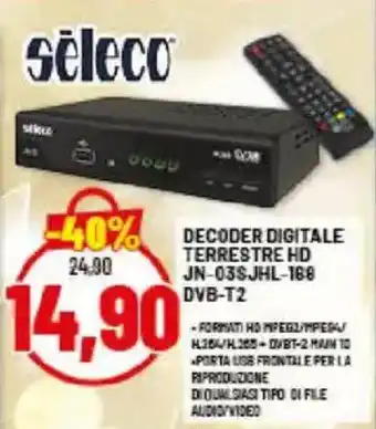 Risparmio Casa DECODER DIGITALE TERRESTRE HD JN-035JHL-168 DVB-T2 offerta
