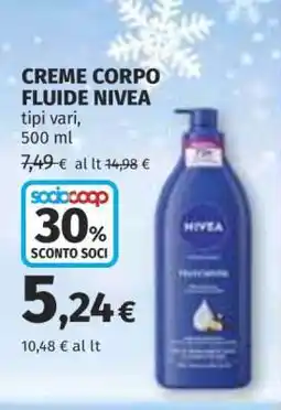 Coop CREME CORPO FLUIDE NIVEA offerta
