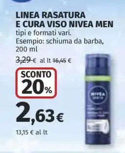 Coop LINEA RASATURA E CURA VISO NIVEA MEN offerta