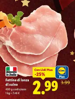 Lidl Fettine di lonza di suino offerta