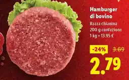 Lidl Hamburger di bovino offerta