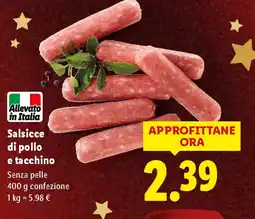 Lidl Salsicce di pollo e tacchino offerta