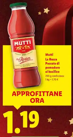Lidl Mutti La Rossa Passata di pomodoro al basilico offerta