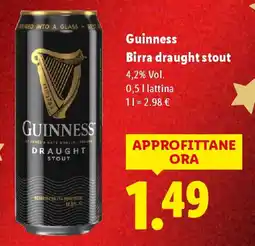 Lidl Guinness Birra draught stout offerta