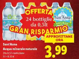 Lidl Sant'Anna Acqua minerale naturale offerta