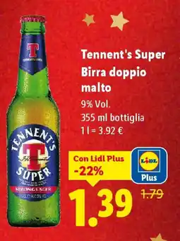 Lidl Tennent's Super Birra doppio malto offerta
