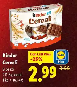 Lidl Kindere Cereali offerta