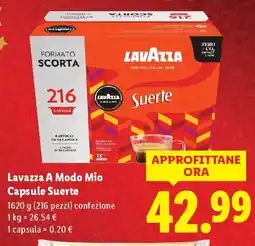 Lidl Lavazza A Modo Mio Capsule Suerte offerta