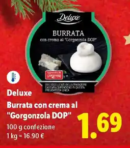 Lidl Deluxe Burrata con crema al "Gorgonzola DOP" offerta