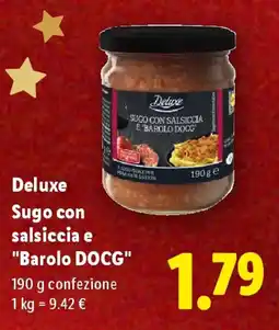 Lidl Deluxe Sugo con salsiccia e "Barolo DOCG" offerta