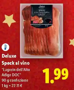Lidl Deluxe Speck al vino offerta