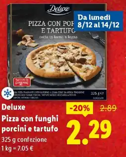 Lidl Deluxe Pizza con funghi porcini e tartufo offerta