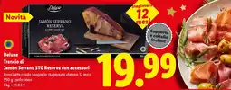 Lidl Deluxe Trancio di Jamón Serrano STG Reserva con accessori offerta